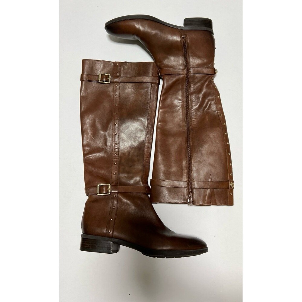 Vince Camuto Preslen Studded  Genuine Leather Riding Boots Knee High Size 8 - Picture 2 of 8